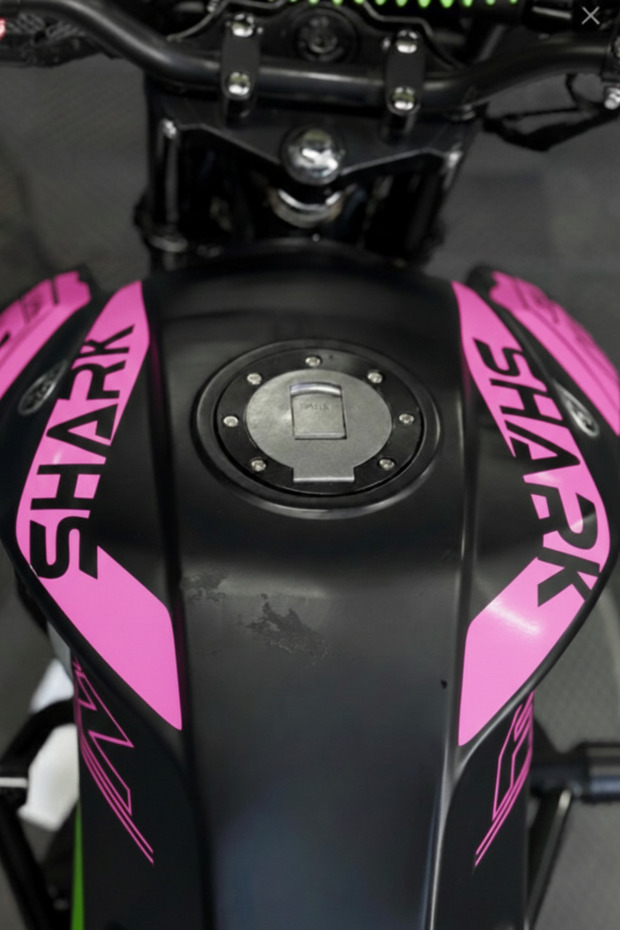 Pink Color Tank Cord Sticker (Right and Left) for Arora Shark 125