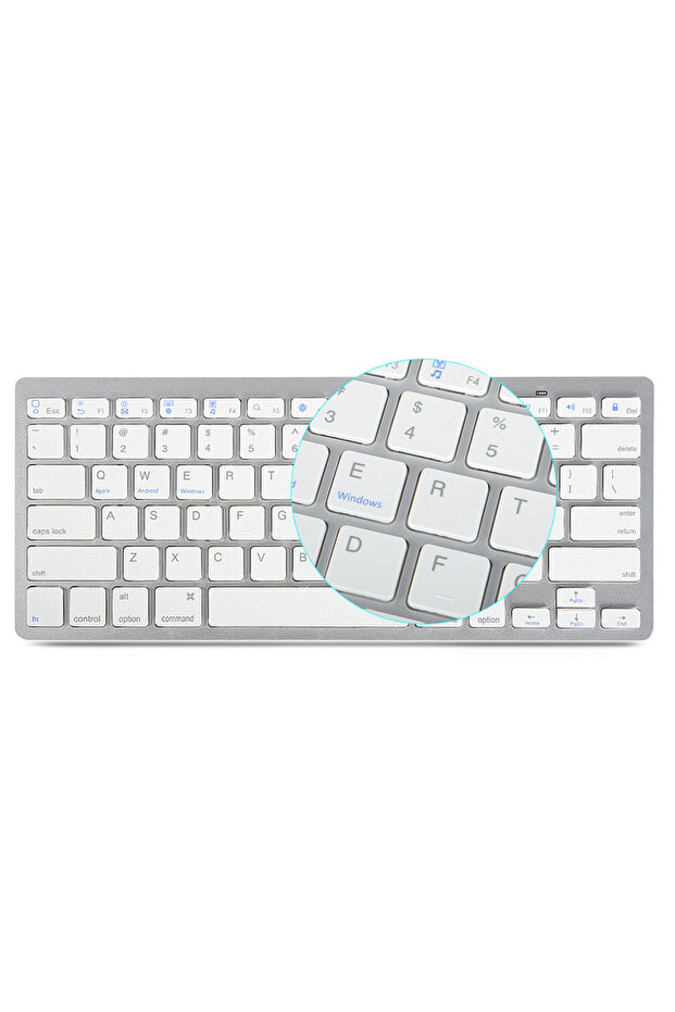 Mini keyboard, Bluetooth 3.0, compatible with Windows, iOS, Android, white - 2