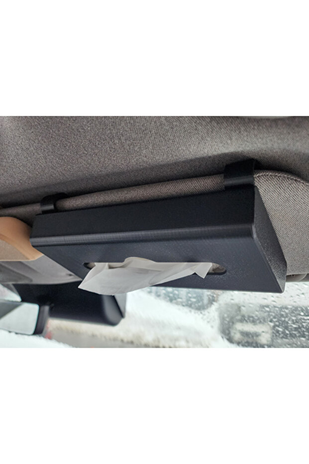 🧻   صندوق المناديل الورقية للسيارة قبعة بواقٍ شمسي – جهاز عملي للتخزين والاستخدام - 1