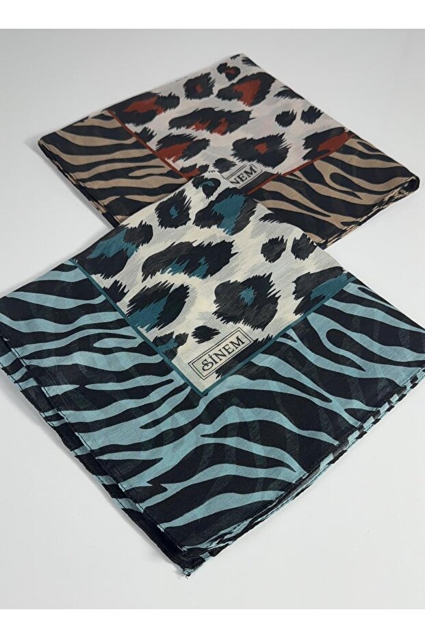 Eșarfă cu model leopard indian, pachet de 2 -6294-03 - 2