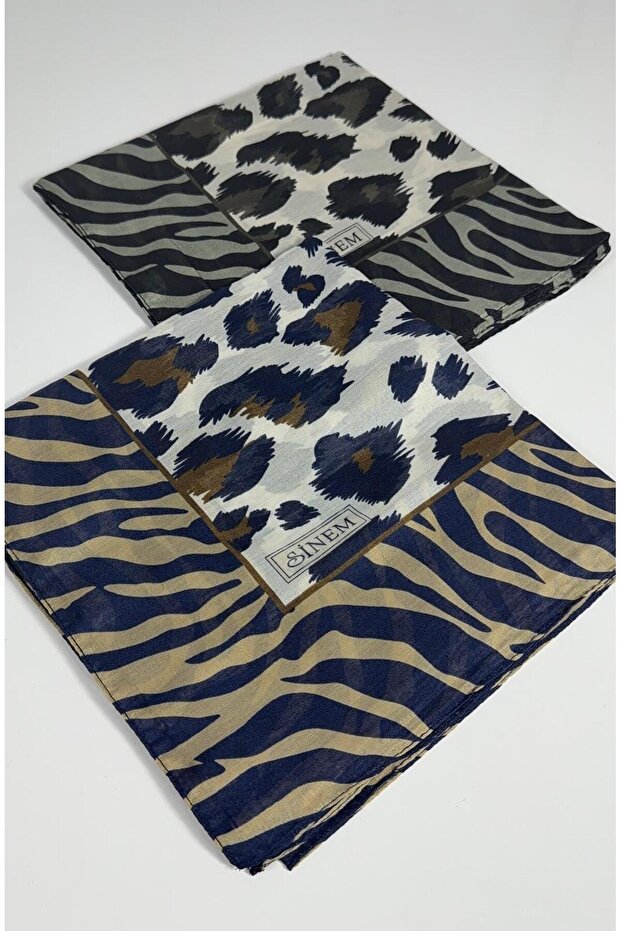 Eșarfă cu model leopard indian, pachet de 2 -6294-23 - 2