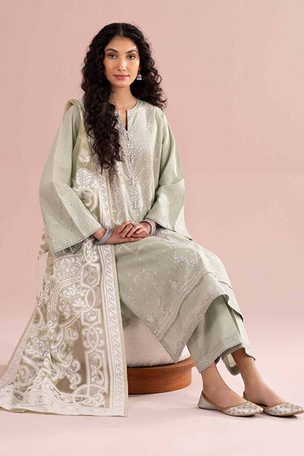 3 Piece - Embroidered Suit - PE 26-316