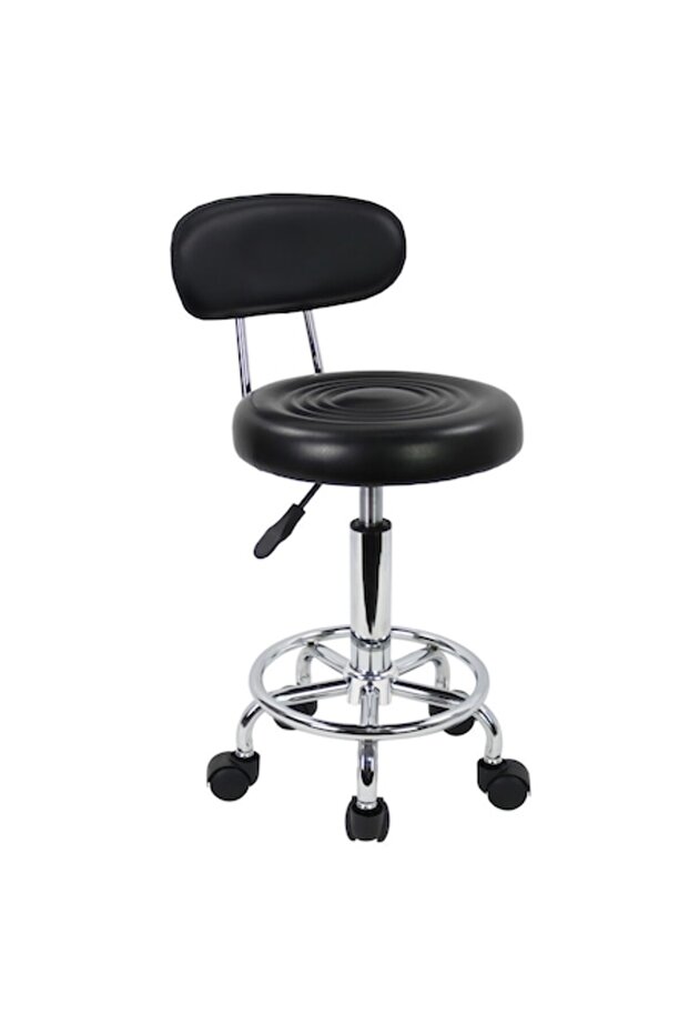 Round Stool with Backrest - 1