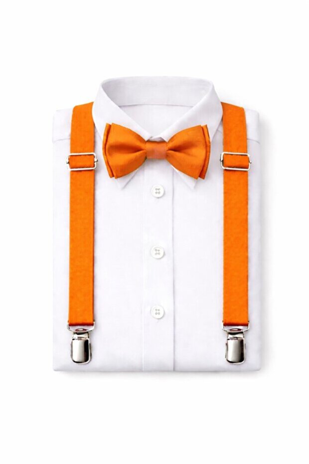 Boy's April 23 October 29 Show Outfit Shirt I Suspender Bow Tie Set Nbl