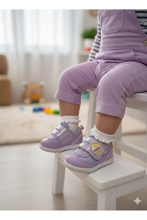 346.E25Y.170 Lilac Donut Anatomical First Step Shoes for Girls