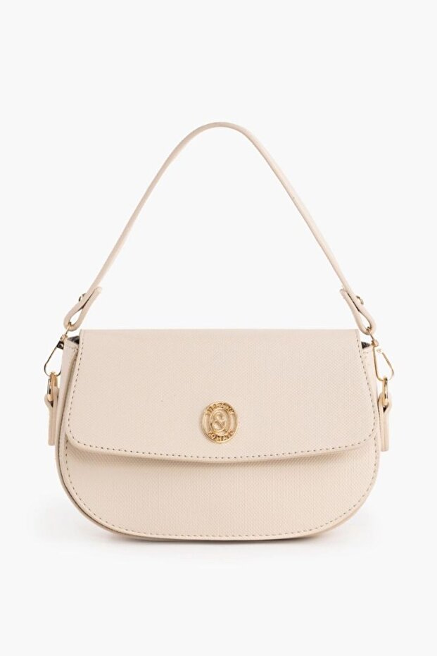 101 Cream Women's Bag with Shoulder Bag Zippers and Lined Internal Compartments