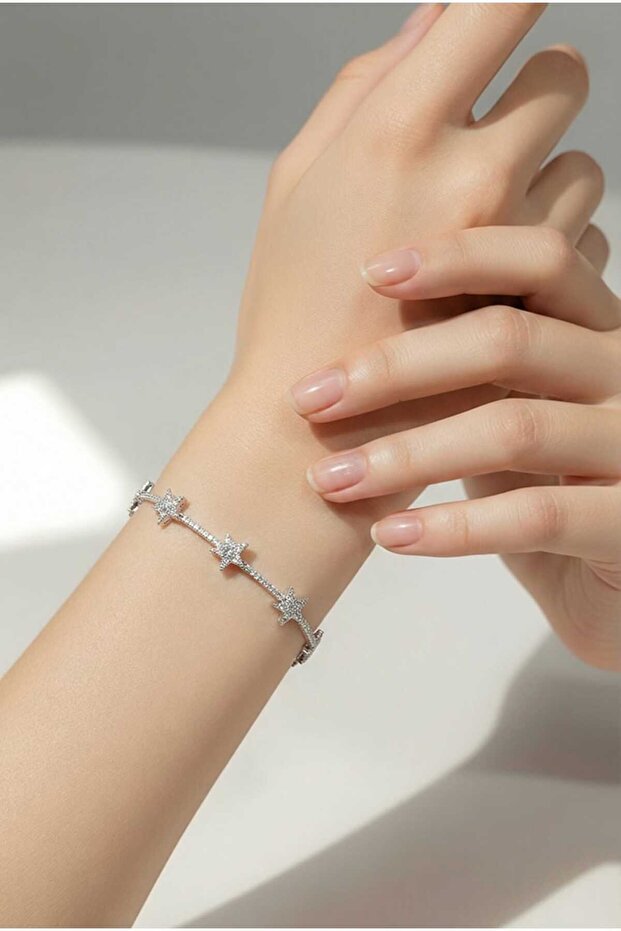 Star-Detail Natural Stone Bracelet