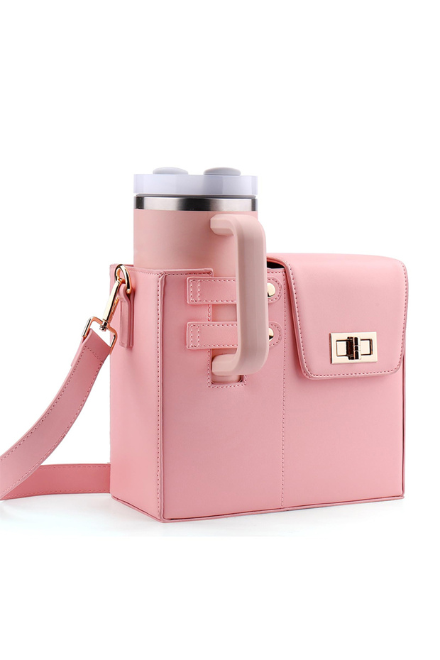 Leather Water Bottle and Thermos Coffee Cup Bag Water Cup Holder Multi-Purpose Carrying Bag