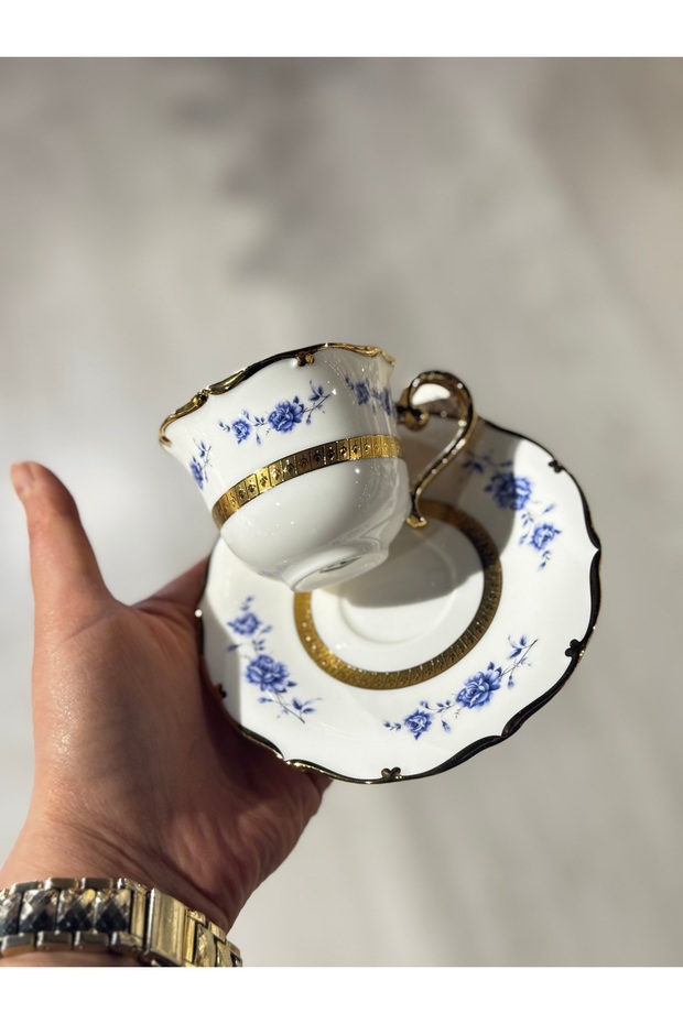 ESTERHOMEDECOR porcelain coffee cup set for 6 people