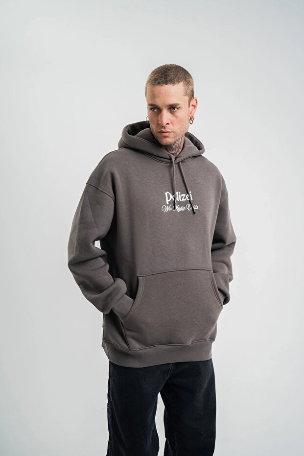 Three Thread Hooded Digital Patch Sweatshirt - Smoked - - 6