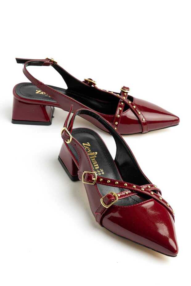 She-006 Women's Studded Short Heeled Casual Stylish Shoes