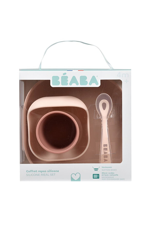 4-Piece Silicone Tableware Set Cotton Candy - 3