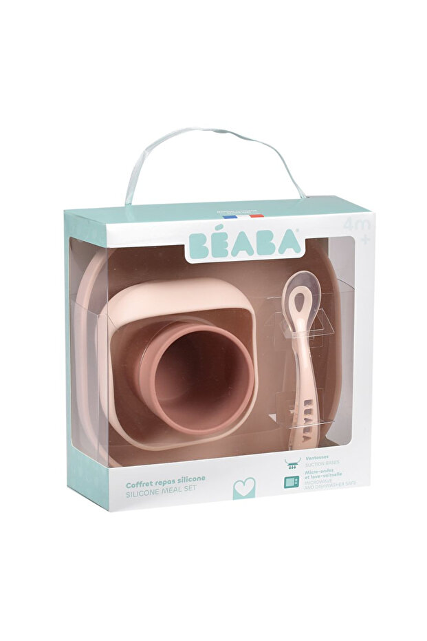 4-Piece Silicone Tableware Set Cotton Candy - 4