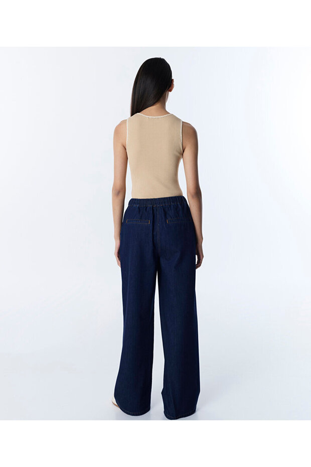 ELASTİK BEL JEAN PANTOLON - 6