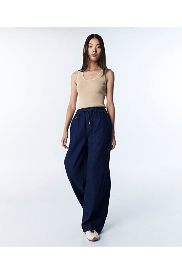 ELASTİK BEL JEAN PANTOLON - 2