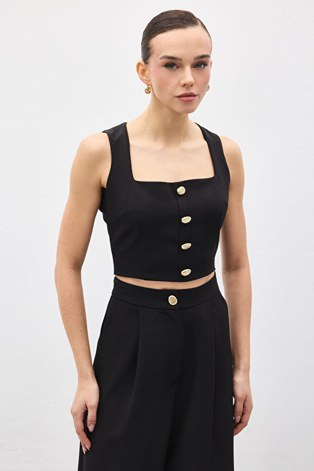 Lucy crop - Negru - 3