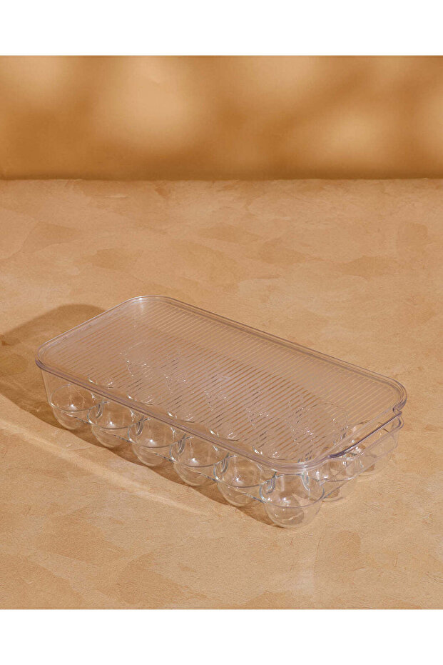 Clear Rectangle Egg Holder Tray - 1