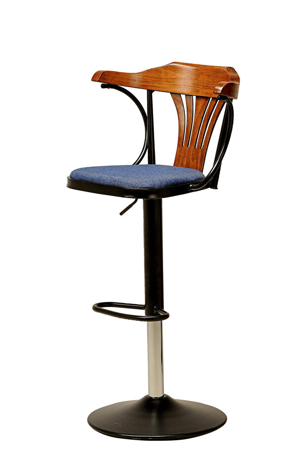 BAR TABURESİ 967 MODEL MAVİ KUMAŞ - 1