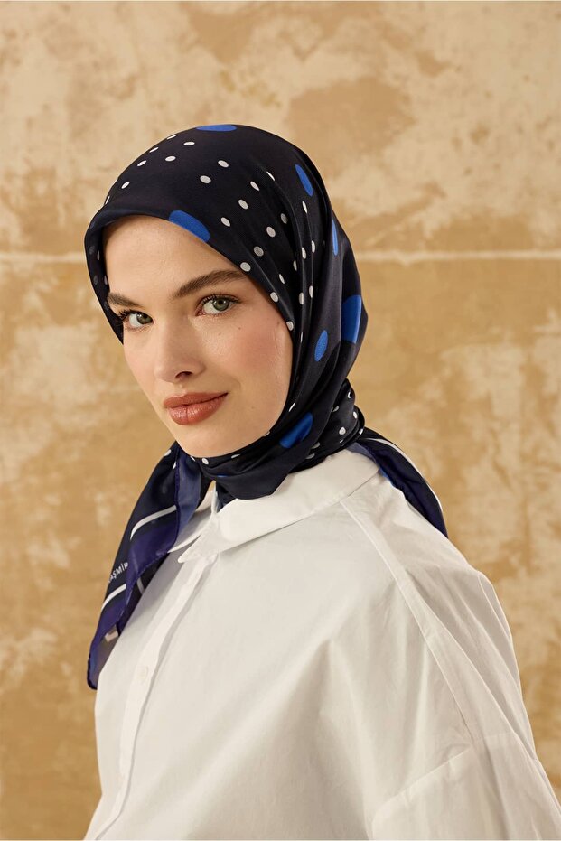 Eșarfă cu model punctat bumbac - 3