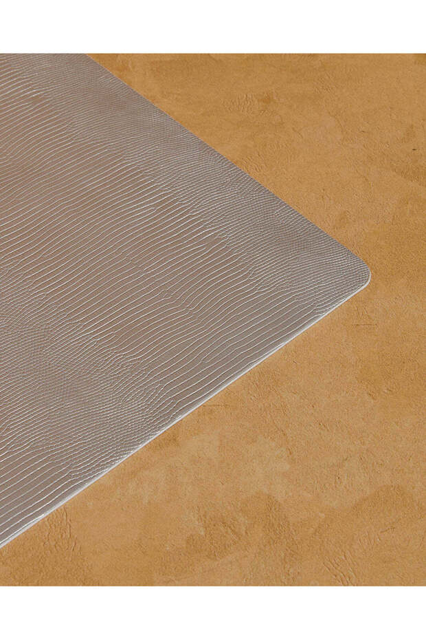 مفرش طاولة فردي طاولة مستطيل رمادي - 3