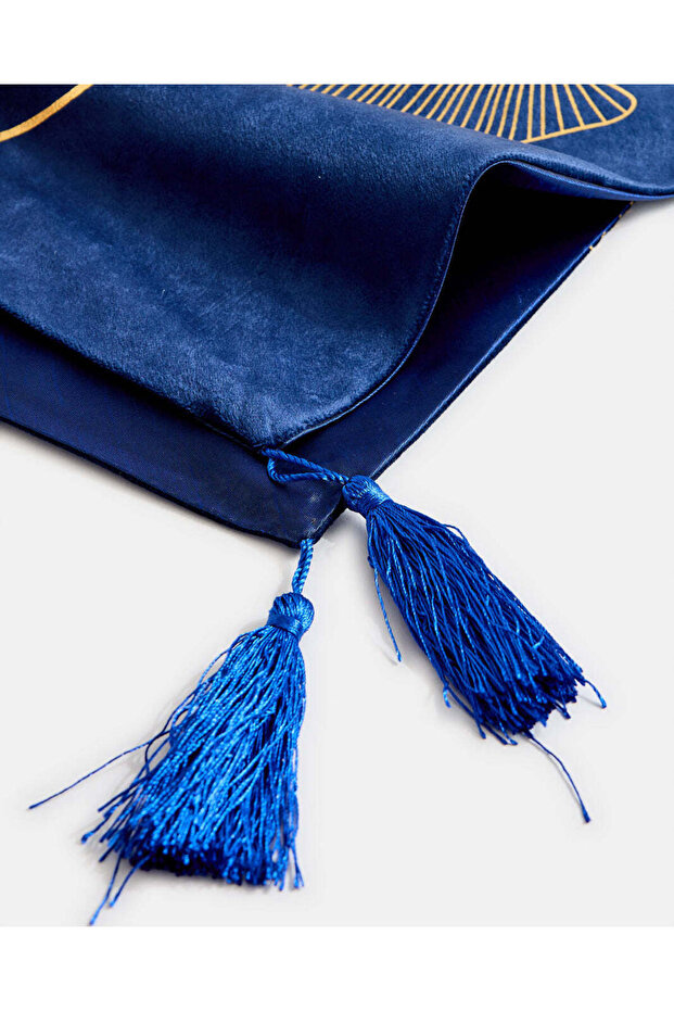 مفرش طاولة طويل أزرق مطبوع - 4