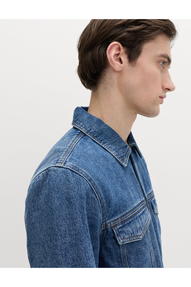 Denim Trucker Ceket - 5