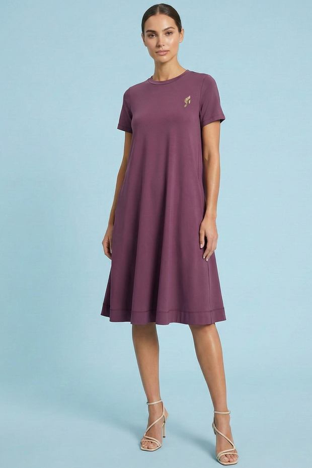 Diz Üstü Pembe Örme Elbise - 1