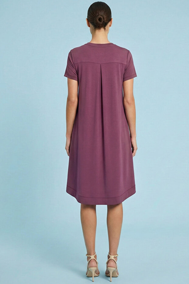 Diz Üstü Pembe Örme Elbise - 2