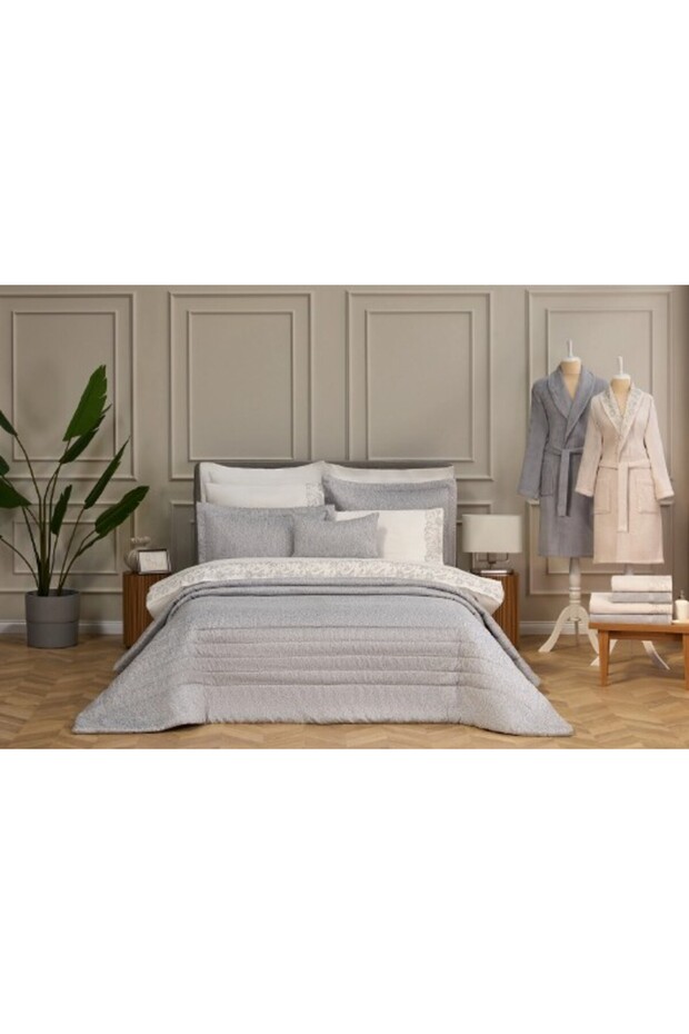 مجموعة الزينة باللون الرمادي الفاخر - 1