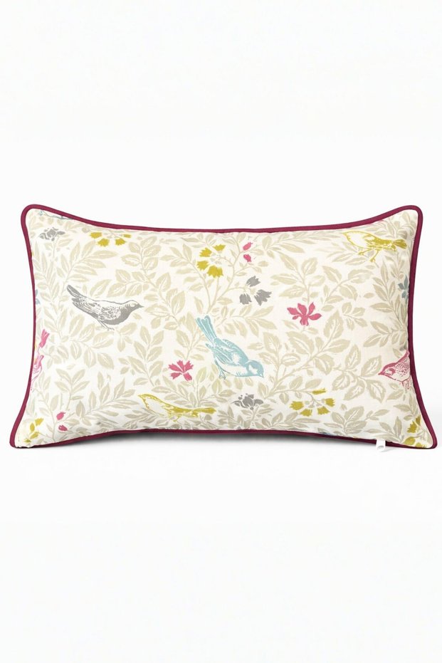 Floral Bird Patterned Cushion | Decorative Filler Pillow