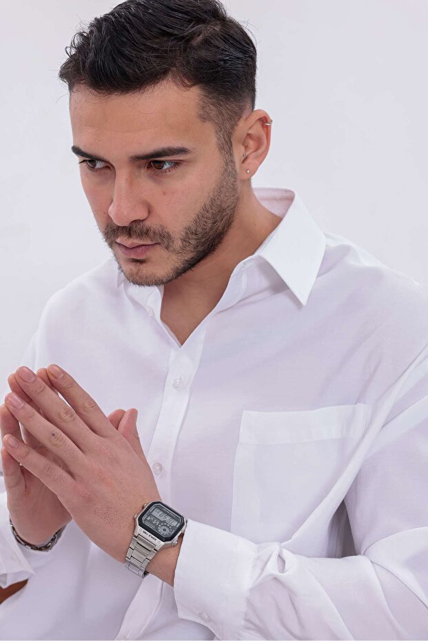 Oversize Modal Gömlek - 8