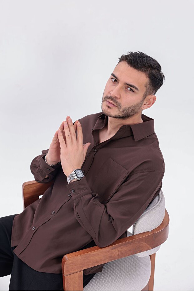 Oversize Modal Gömlek - 8