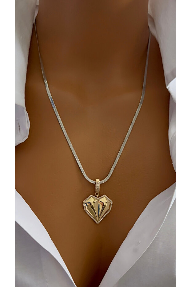 Heart steel necklace