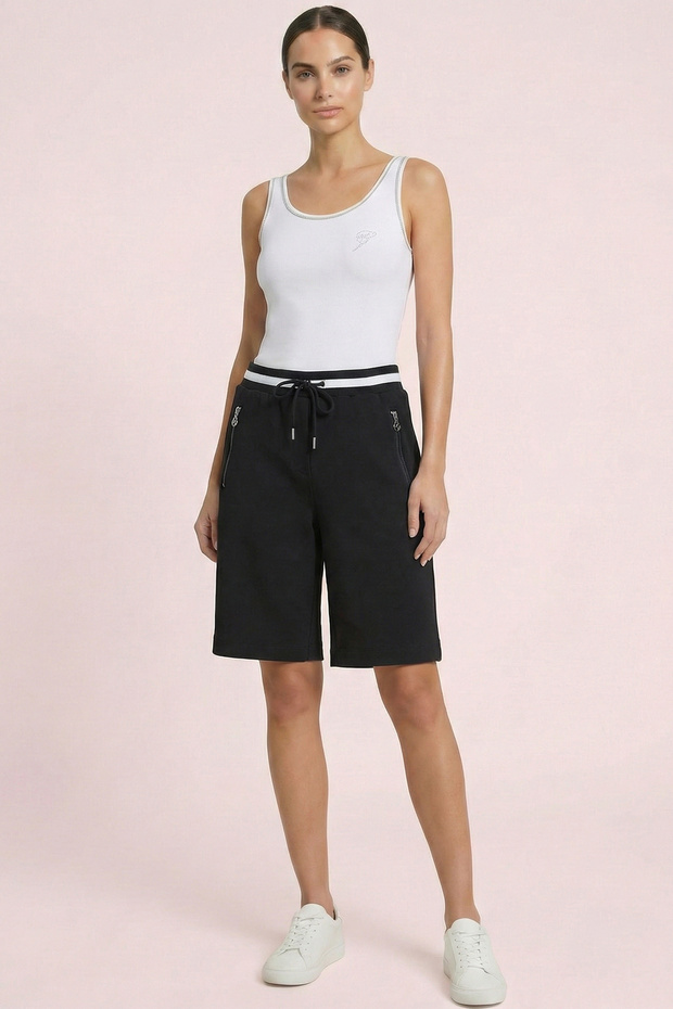 Cepli Siyah Örme Bermuda - 1