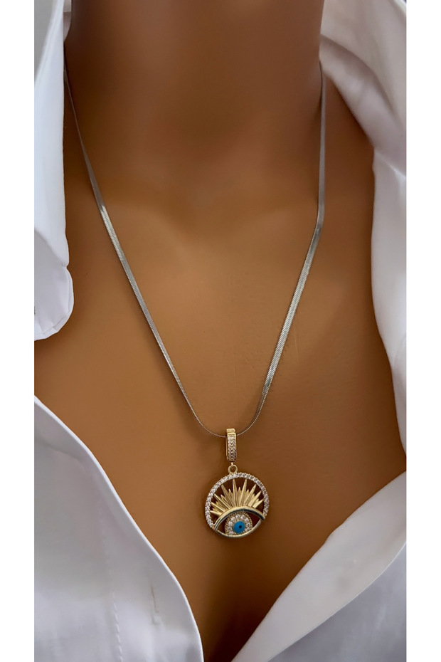 Steel eye necklace