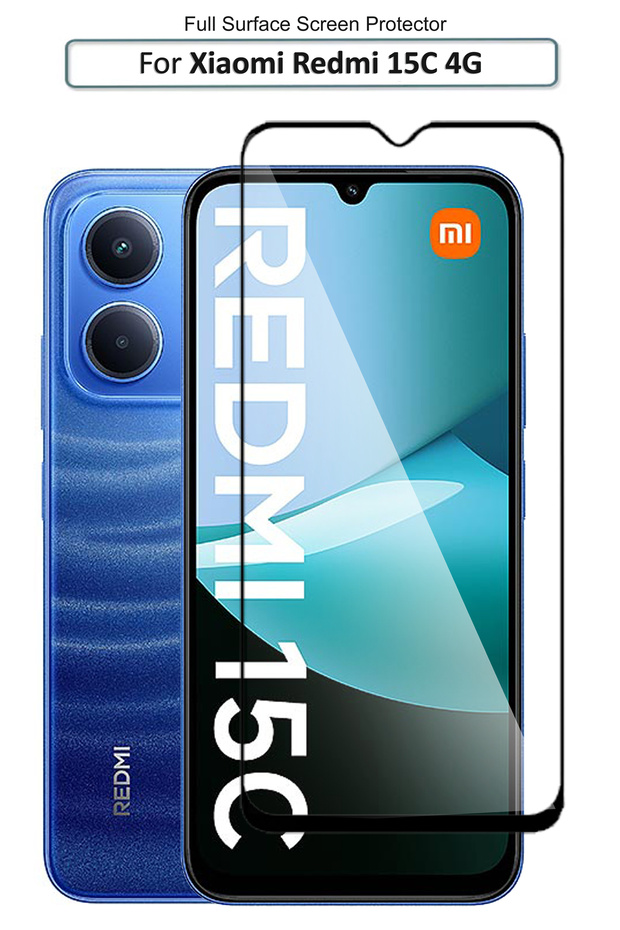 واقي شاشة زجاجي ممتاز لهاتف شاومي ريدمي 15 سي 4G