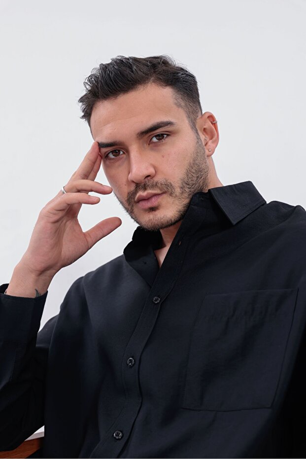 Oversize Modal Gömlek - 8