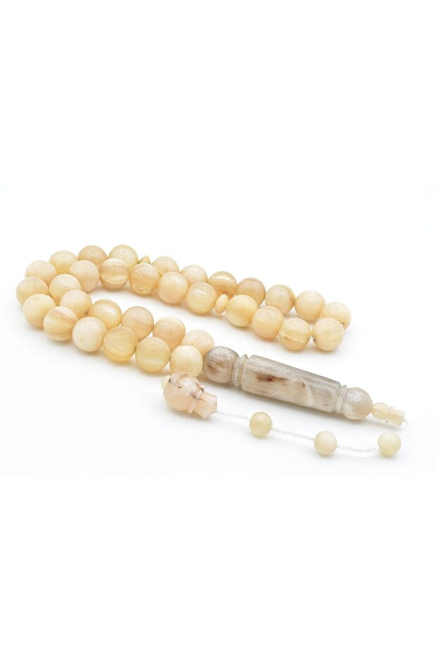 Systematic Globe Cut Giant Size Ram's Horn Prayer Beads 12 mm