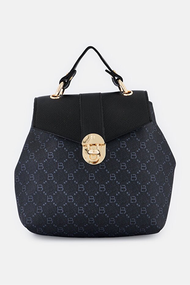 Women Brand Logo Backpack, Black - 1