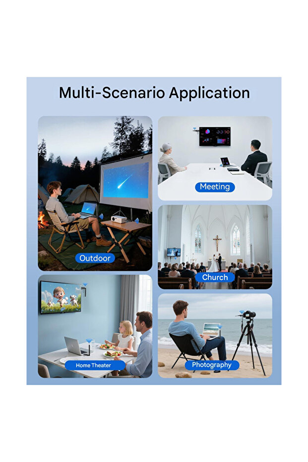 Transmitator HDMI Wireless 5G, BDFFLY, cu 4 receptoare, decodare 4K, raza de actiune 150m, set - 4