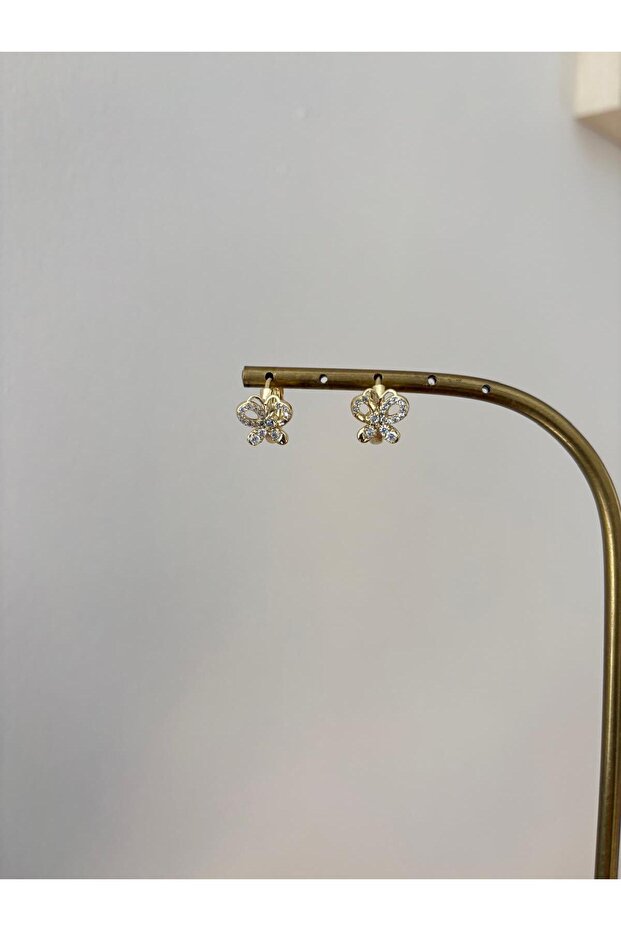 Mini Butterfly Stone Xp Clip-On Vip Gold Earrings