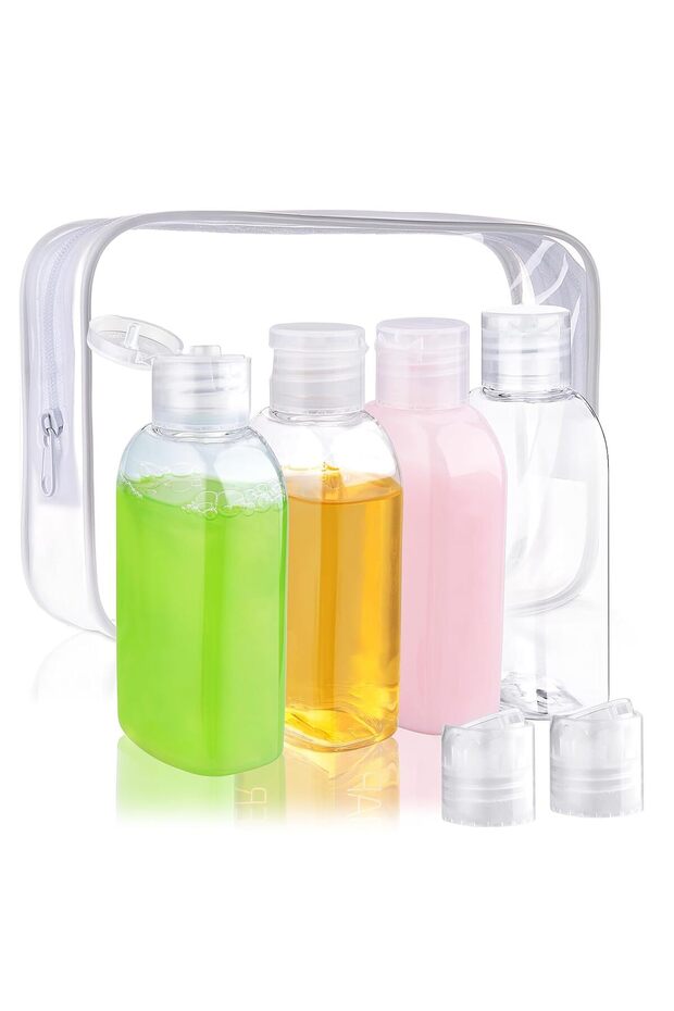 Travel Shampoo Bottles 4pcs 3.4oz TSA Approved Leak Proof Empty Containers with Flip Cap