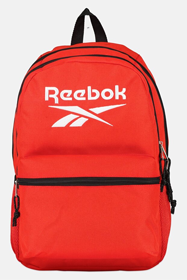 حقيبة ظهر رجالية بشعار مطرّز ، لون أحمر - 1