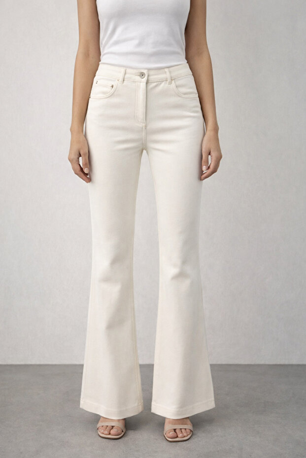 Beş Cep İspanyol Paça Pantolon - 2