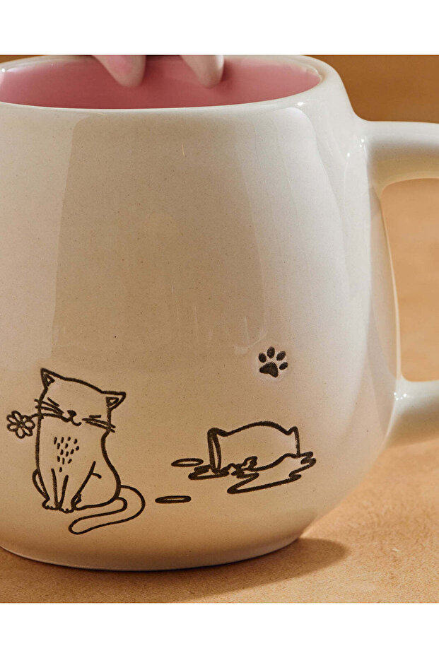 كوب وردي مزين بسحر قطة - 4