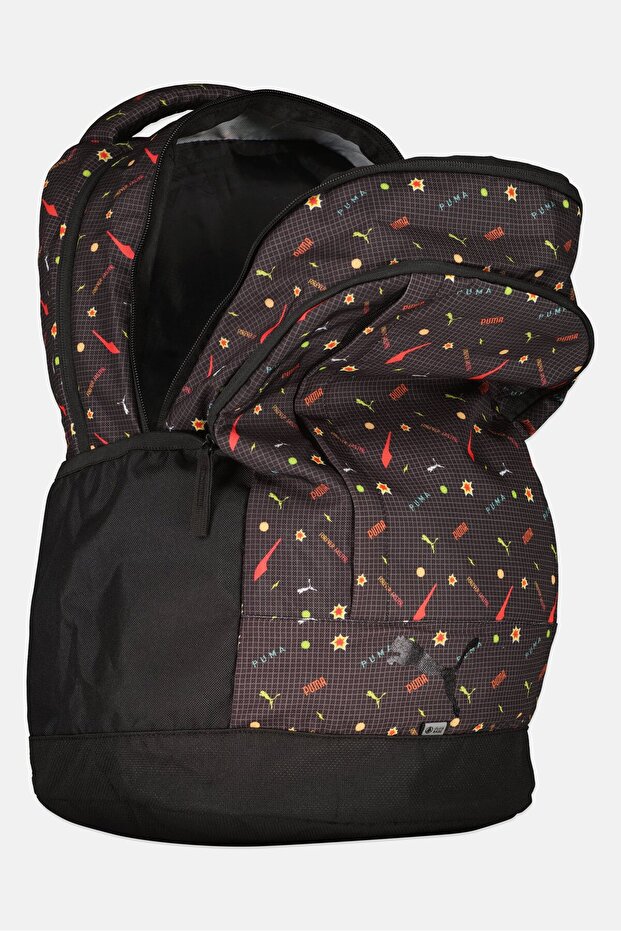 Men Allover Print Backpack, Black - 3
