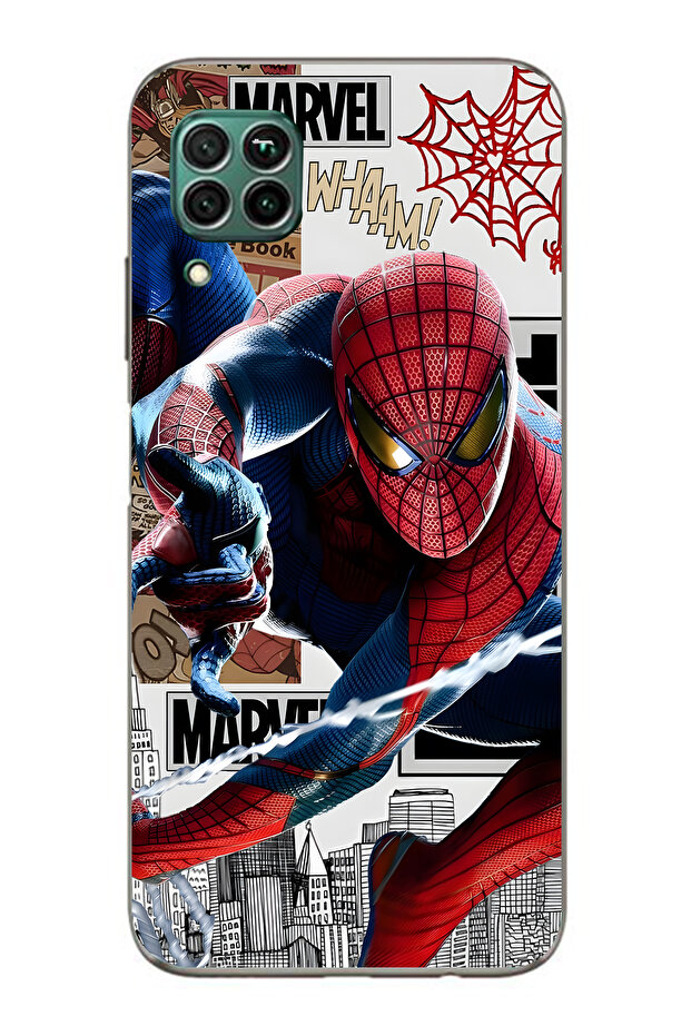 حافظة هاتف شفافة متوافقة مع هاتف هواوي P40 Lite من سوبر هيرو منقوش - 1