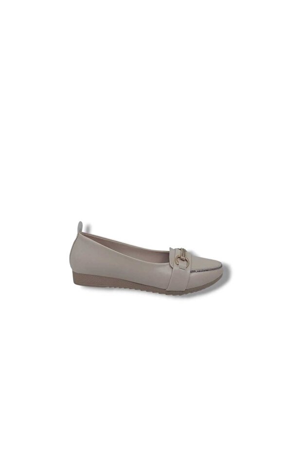 3056 Women's Ten Buckled Shiny Large Size Ballet Flats Shoes 41 42