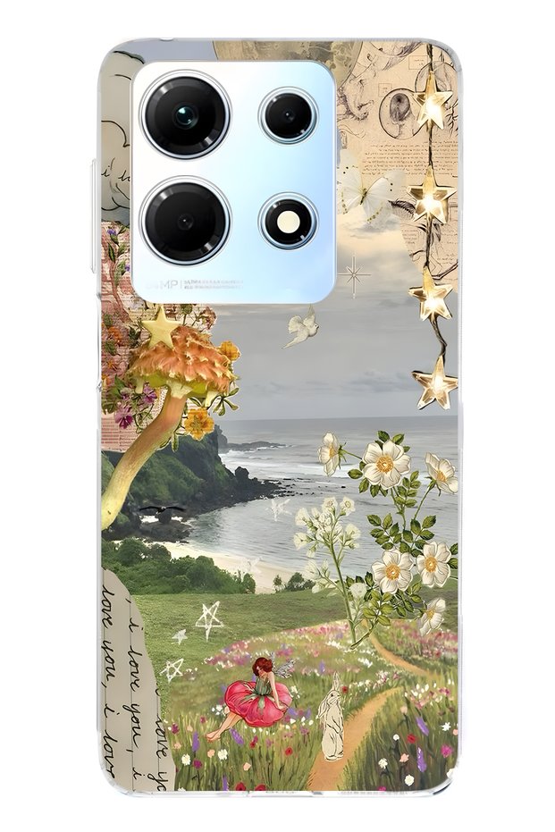 Infinix Note 30 Compatible Dream Garden Patterned Transparent Phone Case