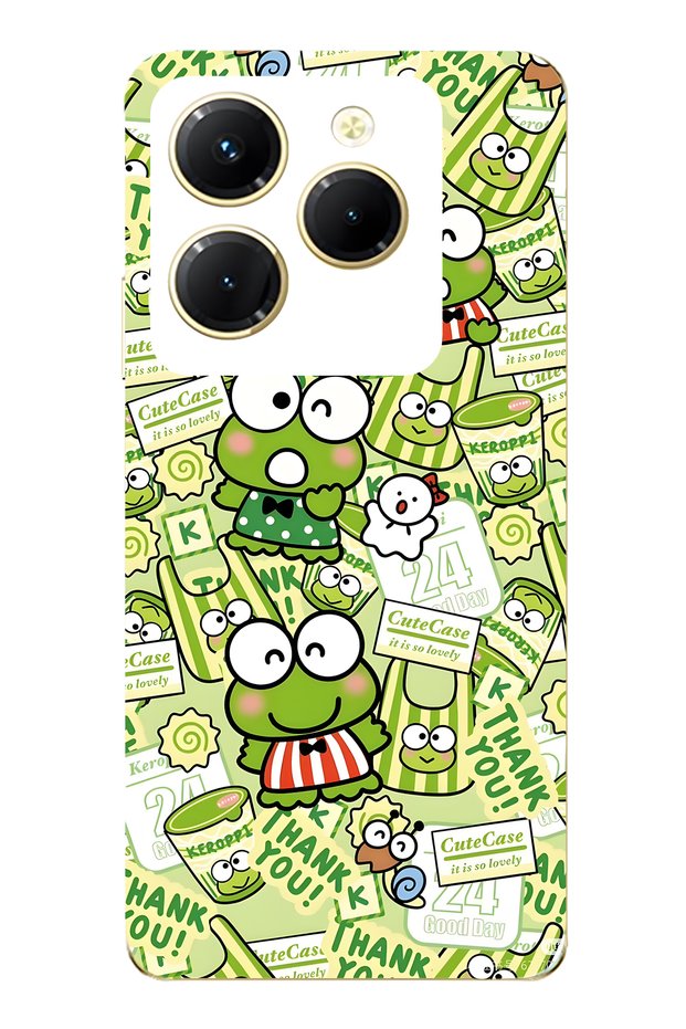 Infinix Hot 40I Compatible Cute Frog Patterned Transparent Phone Case